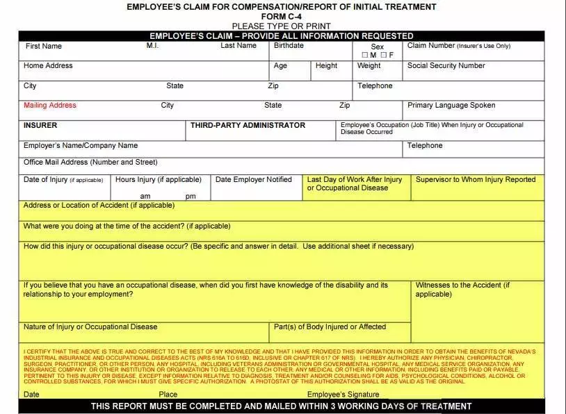 Nevada C-4 Form Part B